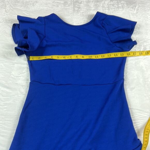 Unbranded blue ruffled hem sheath dress, size small - Picture 5 of 10